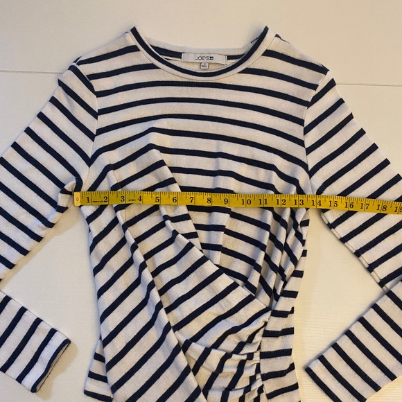 Joe's Jeans Collection Twist Wrap Striped Blouse Navy / Cream Size Small - Picture 9 of 12